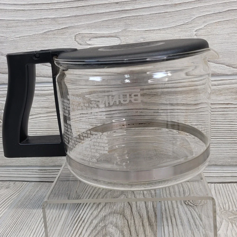 BUNN Coffee Maker Carafe Pot 10 Cup Replacement Glass Decanter Black Flip Lid‎